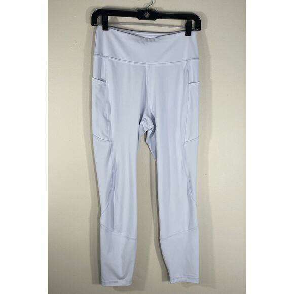 X By Gottex Women's High Rise Active Workout Legging Size M Pockets Light Blue - Picture 1 of 9